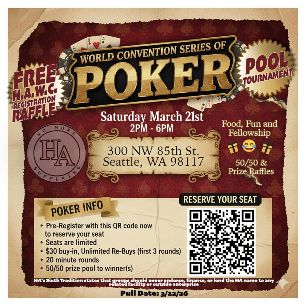 Heroin Anonymous of Washington State Poker Fundraiser Event