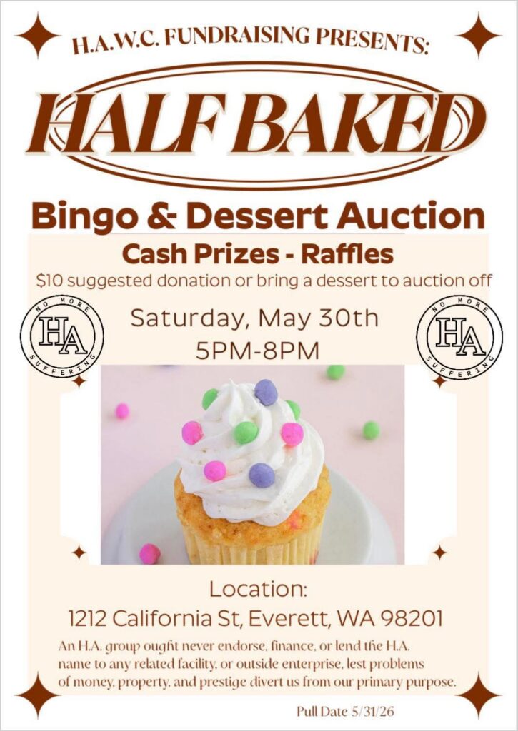 HA Washington fundraiser event for Heroin Anonymous World Services Convention in Seattle, WA 2026